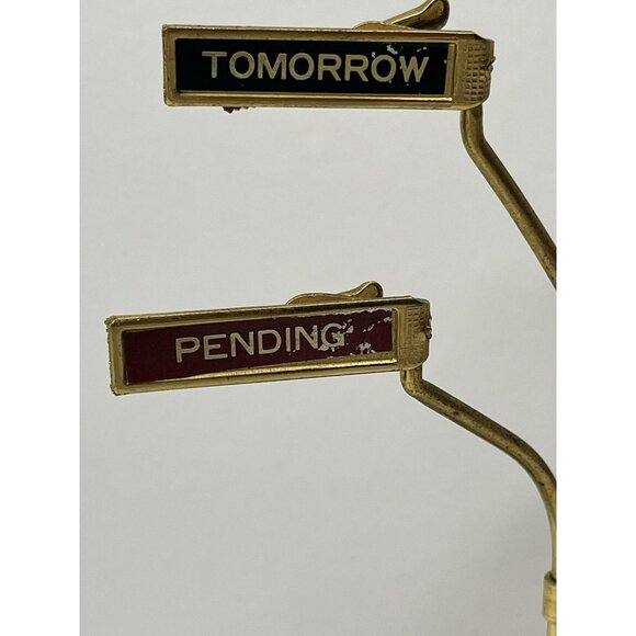 Vintage Brass Desktop Organizer Desk Memo Tree Note Clip Display MCM Marble Base - Picture 2 of 14